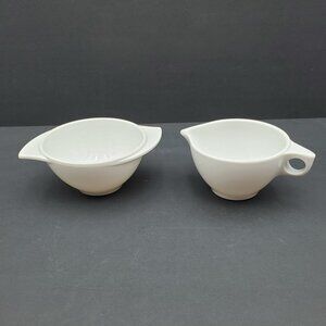 Boontonware White Melamine Creamer & Sugar Bowl Boonton NJ Plastic Creamer Set